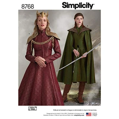 Image of Simplicity SimplicityPattern 8768 Misses&#039; Fantasy Costumes, Paper, White, ONE Size