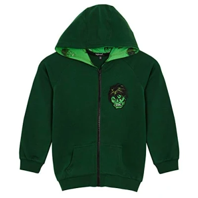 Image of The Incredible Hulk Boys Hooded Jacket 7 8 Years Green