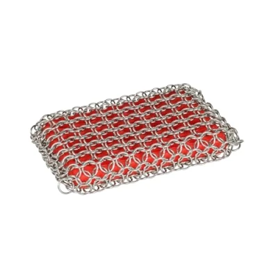 Image of LODGE ACM10R41 Scrubbing pad, Stainless Steel, Red