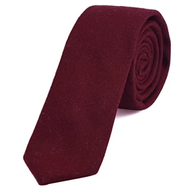 Image of DonDon Narrow Men&#039;s Cotton Tie 2.36 inch 6 cm bordeaux