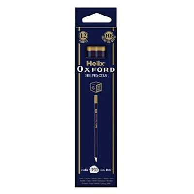 Image of Helix Oxford Hb Grade Graphite Pencils (Pack of 12) with Plastic Free Packaging
