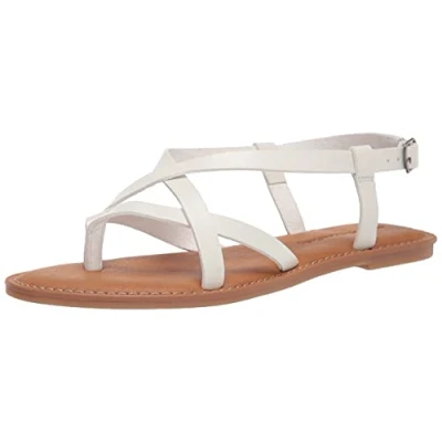 Image of Amazon Essentials Women&#039;s Casual Strappy Sandal, White, 4 UK