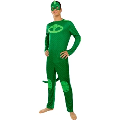 Image of Funidelia Gekko Costume PJ Masks for man Cartoons, Catboy, Owlette, adults, accessory fancy dress &amp; props Halloween, carnival parties Size XL Green