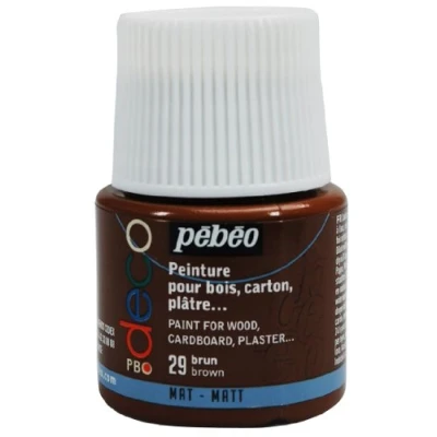 Image of Pebeo 45ml Deco Matt, Acrylic, Brown, 7 x 4.5 cm