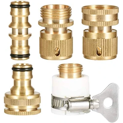 Image of Brass Garden Tap Adaptors Hose Expandable Stretch Fittings Connectors 1/2 Inch and 3/4 Female Threaded Faucet Adapter 3/4&quot; Thread