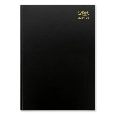 Image of Letts of London Standard A4 academic 2024/2025 week to view diary black