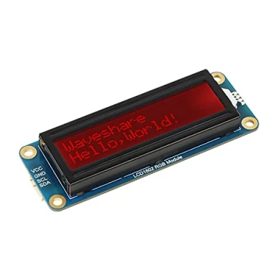 Image of Waveshare 1602 LCD Display RGB Module 16x2 Characters 16M Colors Backlight Module, I2C Bus, 3.3V/5V Compatible, for Raspberry Pi/Pi Pico, Jetson Nano Arduino