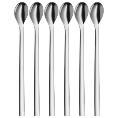 Image of WMF 6 Piece 18/10 Stainless Steel 22 cm Nuova Long Drink Spoon Set, Silver
