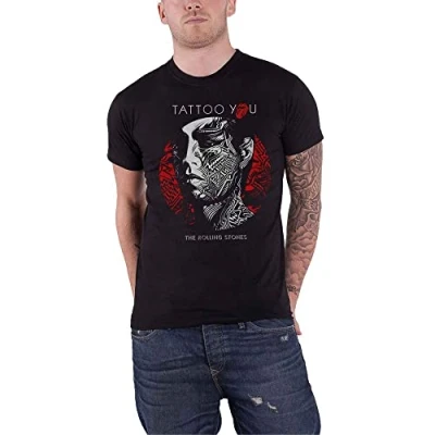 Image of The Rolling Stones Men&#039;s Tattoo You Circle T Shirt, Black (Black Black), XX (Size:XX Large)