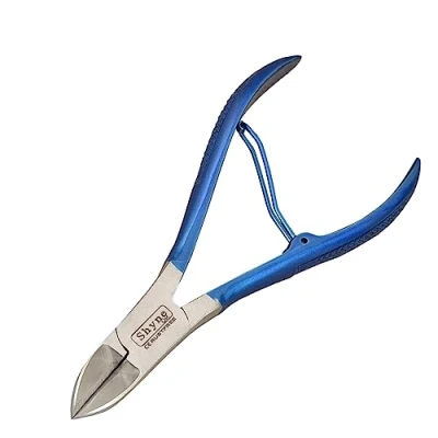 Image of Professional Toe Nail Clipper Cutter Nippers Thick Blue Gripped Handle