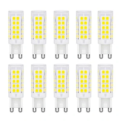 Image of Jiotouhu G9 Led Bulb, 5W Lamps (Equivalent to 50W Halogen Bulbs G9), Cold White 6000K, Flicker Free, 360 Degree Angle, AC 220 240V, Pack of 10