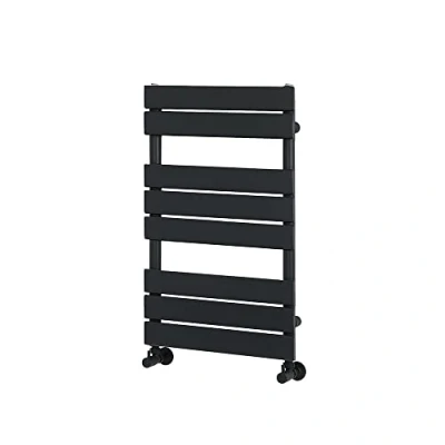 Image of Milano Lustro Black Flat Panel Heated Towel Rail 825mm x 450mm