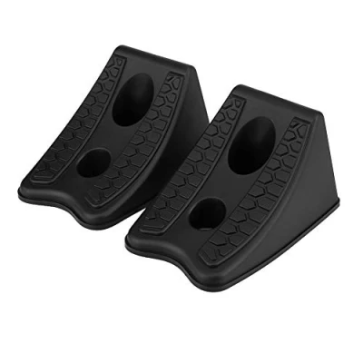 Image of Replacement for Car Anti Roll Stopper Wheel Chocks Rubber,2 Pcs Slip Block Rubber Tyre Alignment (Black)