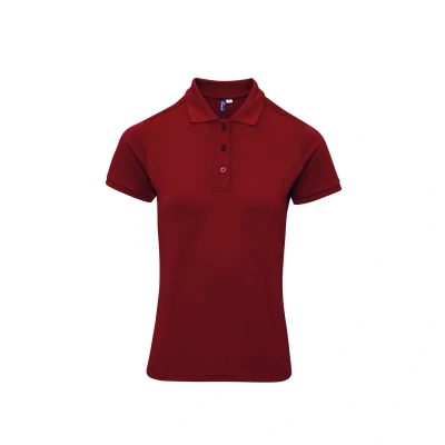 Image of Premier Womens/Ladies Coolchecker Plus Polo Shirt (Burgundy) Size X Small