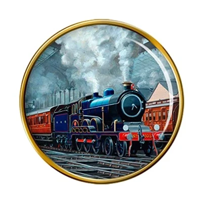 Image of GER Steam Train leaving Liverpool Street Station Pin Badge