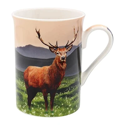 Image of Lesser &amp; Pavey British Designed Coffee Mug Ceramic Mugs for Home or Work Large Hot Drinks Tea and Cups (STAG Mug)