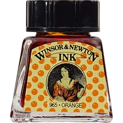 Image of Winsor &amp; Newton 14ml Drawing Ink Bottle Orange