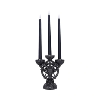 Image of Nemesis Now Baphomet Candelabra with Electric Candles, Resin, Cast in the Finest Expertly Hand Painted