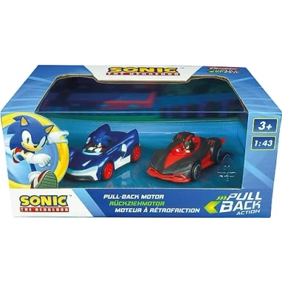 Image of pull &amp; SPEED I Carrera Sonic the Hedgehog 2 vehicles with back motor authentic SonicI characters ideal as a gift or for your own collection scale 1:43 from 3 years