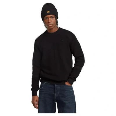 Image of G STAR RAW Men&#039;s Detailed R Knit Sweater, Black (Dk D25111 c868 6484), L