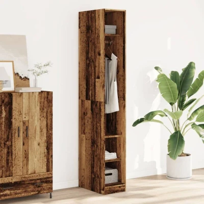 Image of Vidaxl Wardrobe Old Wood 30x50x200 cm Engineered