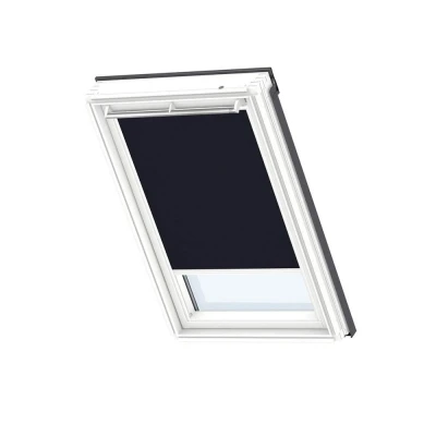 Image of VELUX Original Roof Window Blackout Blind for FK06, Dark Blue, with White Guide Rail