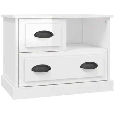 Image of vidaXL Bedside Cabinet High Gloss White 60x39x45 cm