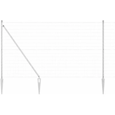 Image of vidaXL Euro Fence with 7 Posts 1.6x10 m Galvanised Steel
