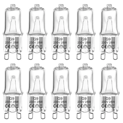 Image of liuchanghe G9 Halogen Light Bulbs 28W, Dimmable Capsule Bulbs, Warm White 2800K, Non Flicker,10 Pack