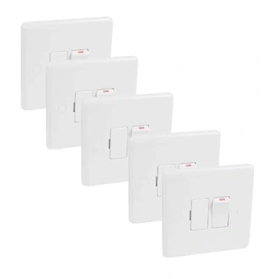 Image of Switched Fuse Spur Connection Unit 13 Amp White Soft Edge Trade Pack x 5