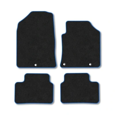 Image of Car Mats Compatible with Hyundai I30 (2017 ) Tailored Fit Blue Carpet Floor Set Accessory Custom 4 Pieces Anti Slip Backing &amp; Binding Trim Edge