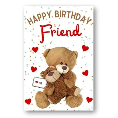 Image of Second Ave Friend I Love You Bear Cute Happy Birthday Card Greetings