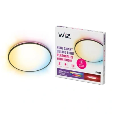 Image of WiZ Colour Arca Smart Connected WiFi Dual Zone Ceiling Light. [Black] App Control for Indoor Home Lighting, Livingroom and Bedroom