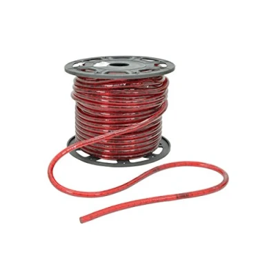 Image of AVL398 RED 230V INDOOR &amp; OUTDOOR ROPE LIGHT 45M REEL, IP44 W/DIMMABLE RICE BULBS