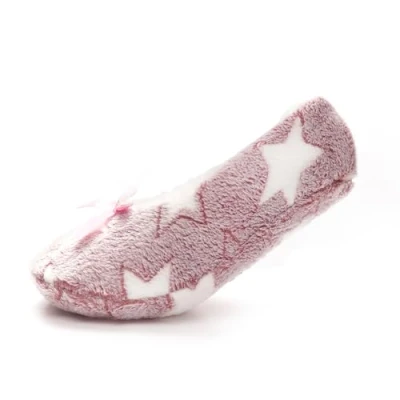 Image of Foxbury Sherpa Lined Slippers SK455A Pink Star S/M