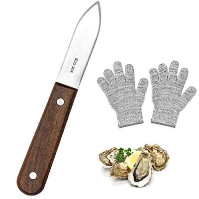 Image of Bakecat Oyster Knife, 1 Pcs Shucker Knife And Pairs Glove Set