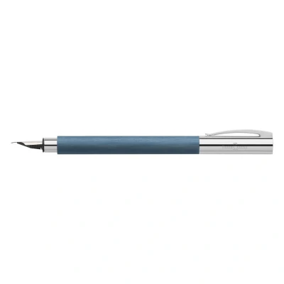 Image of Faber Castell 147140 Ambition precious resin pen, blue, nib width M, 1 fountain pen with gift box