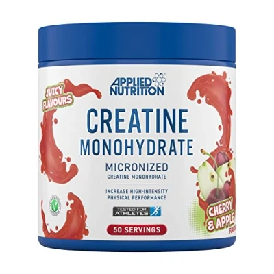 Image of Applied Nutrition Creatine Flavoured Monohydrate Micronized Powder with Flavour, Increases High Intensity Physical Performance (250g 50 Servings) (Cherry &amp; Apple)