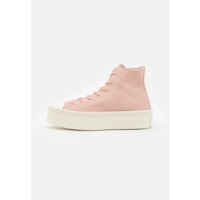 Image of Converse CHUCK TAYLOR ALL STAR MODERN LIFT PLATFORM MONO SUEDE women&#039;s Shoes (High top Trainers) in Pink