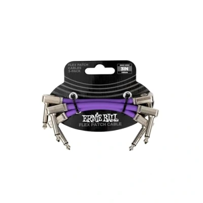 Image of Ernie Ball Flex Patch Cable 3in Purple 3 Pack