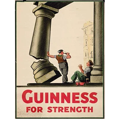 Image of Inga Guinness For Strength Metal Plaque Tin Wall Sign Wedd 8x12 inches