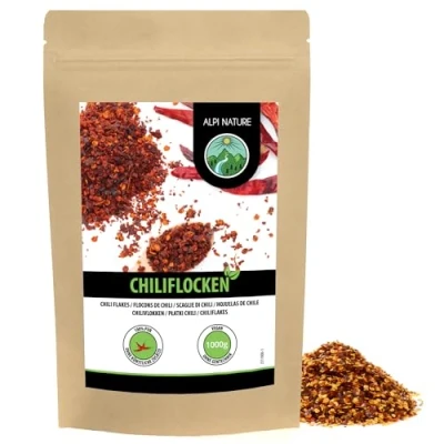 Image of chili flakes (1kg, 2.2lb), crushed peppers 100% natural and without additives, chopped chilli, chilli spice