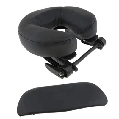 Image of Hellery Pack of 3, Massage Bed Headrest Adjustable &amp; Cradle Rest Cushion (Leather Cover, Easy to Clean) Table Hanging Armrest, Black