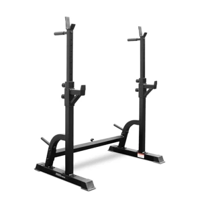 Image of Phoenix Fitness Adjustable Squat Rack Multi Function Barbell Stand with Spotters &amp; Dip Bars for Strength Training, Bench Press Weight Lifting Plate Holder Home Gym Black
