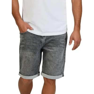 Image of DENIMFY DFAri Jeans Shorts Men&#039;s Regular Fit Bermuda Summer Denim Stretch Basic Plain Grey Blue 31 32 33 34 36 38 40 42, Light (L114), 38W