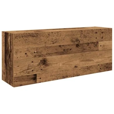 Image of vidaXL Bathroom Wall Cabinet Engineered Wood, 100x25x40 cm Old Wood Finish Storage Cupboard for Bathroom/Kitchen/Living Room/Bedroom