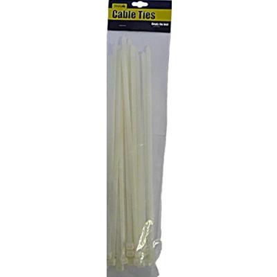 Image of 23x Simply Pack of 25 White 370mmX7.6mm Cable Ties SCT15/WHITE