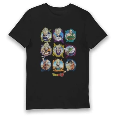 Image of Dragon Ball Z Circle Characters Adults T Shirt M Black