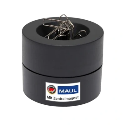 Image of MAUL magnetic paperclip holder, Ø 73mm, H66mm, Black