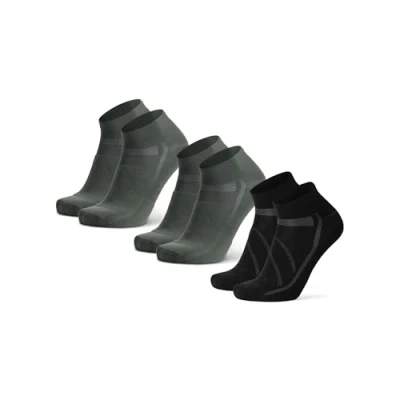 Image of DANISH ENDURANCE Cycling Socks, Quick Dry Ankle Length Road Socks for Summer, Men &amp; Women, Unisex 3 Pack, MC (2xOlive, 1xBlack), 6 8